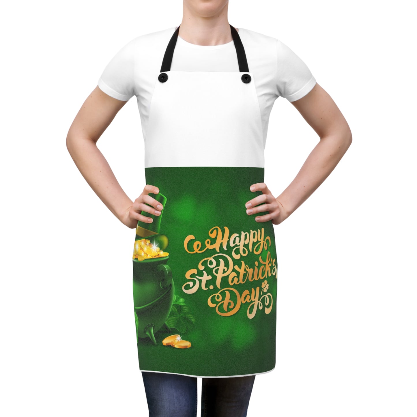 St. Patrick's Day Apron - Celebrate in Style with a Fun Green Design